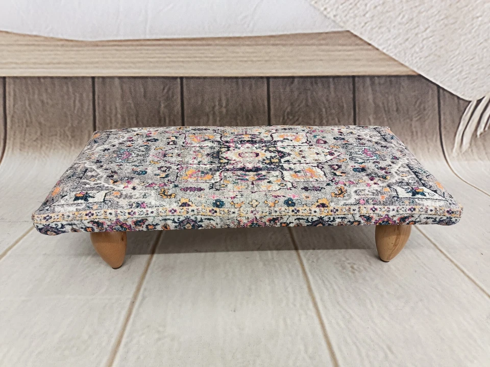 Footrest stool Bench with cushion Under desk stool Footstool bench Upholstered - Image 2 of 4