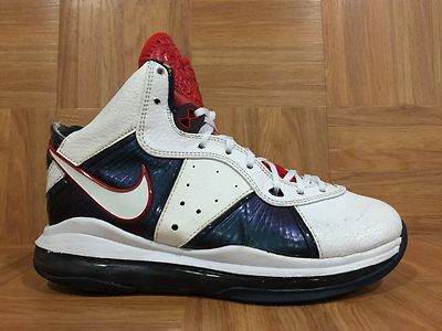 RARE🔥 Nike LeBron 8 VIII Independence Day USA Red Red Blue Sz 5Y