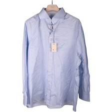 NEW Suitsupply Blue/White Stripe Cotton Shirt Cutaway 47/18.5 NWT Free Shipping