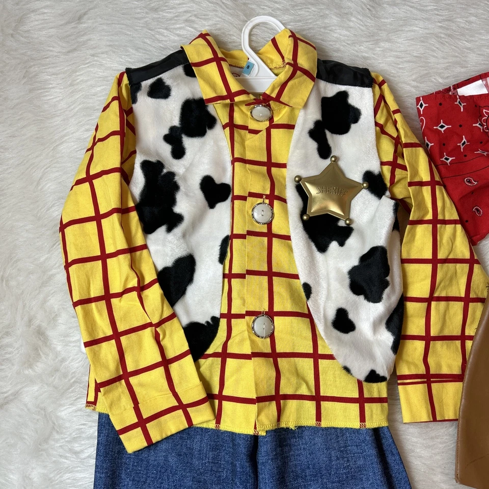 Disney Store Toy Story Woody Costume Youth Size 6~Shirt, Vest, Pants, Badge,Boot - Image 4 of 4