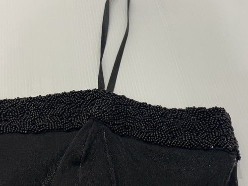 Ladies Size 12 Black Mr K Beaded Formal Ruffled Dress - Style 3K4748 VGC - Picture 6 of 8