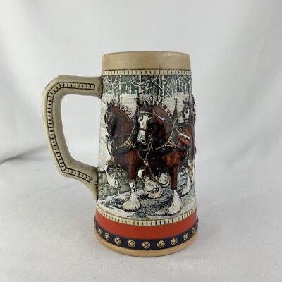 Budweiser Anheuser-Busch Inc. Clydesdale Beer Stein Collector's Mug, 1988