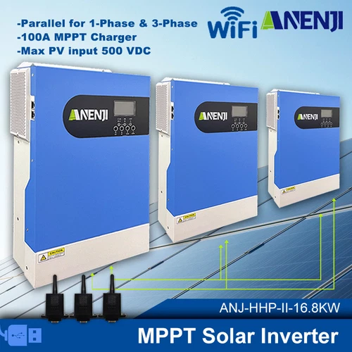 16.8KW Off-Grid Hybrid Solar Inverter 48V MPPT 100A 1Phase&3Phase with WIFI 