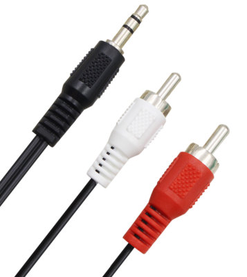 Male Plug Jack Splitter Split Two Y Red White RCA