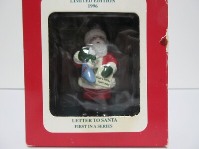 Letter To Santa Limited Edition Christmas Holiday Ornament 1996.
