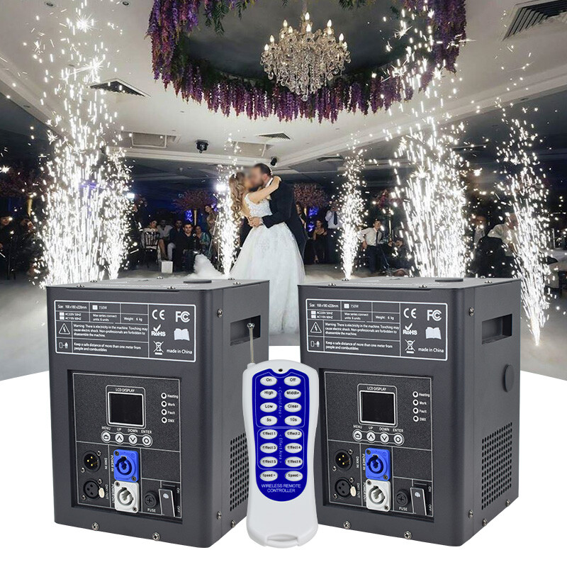 2X Cold Spark Machine 750W Wireless DMX Remote Control DMX Stage DJ ...