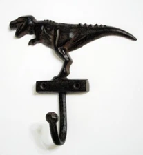 TYRANNOSAURUS REX Dinosaur Cast Iron Wall Hook 6" High ~ NEW~