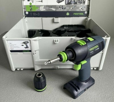 Festool T18+3 Li 18V Drill Driver Basic 574763 in SYS case Tool