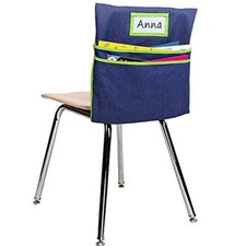 Chairback Buddy Pockets Chart with 2 Heavy Duty Storage Pocket,School Green