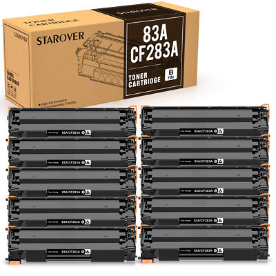 10PK CF283A Printer Toner Replacement For HP 83A LaserJet M127fn M127fw M125nw
