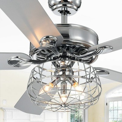 Ceiling Fan With Lights Cage Chandelier Light Fixture Remote Drop