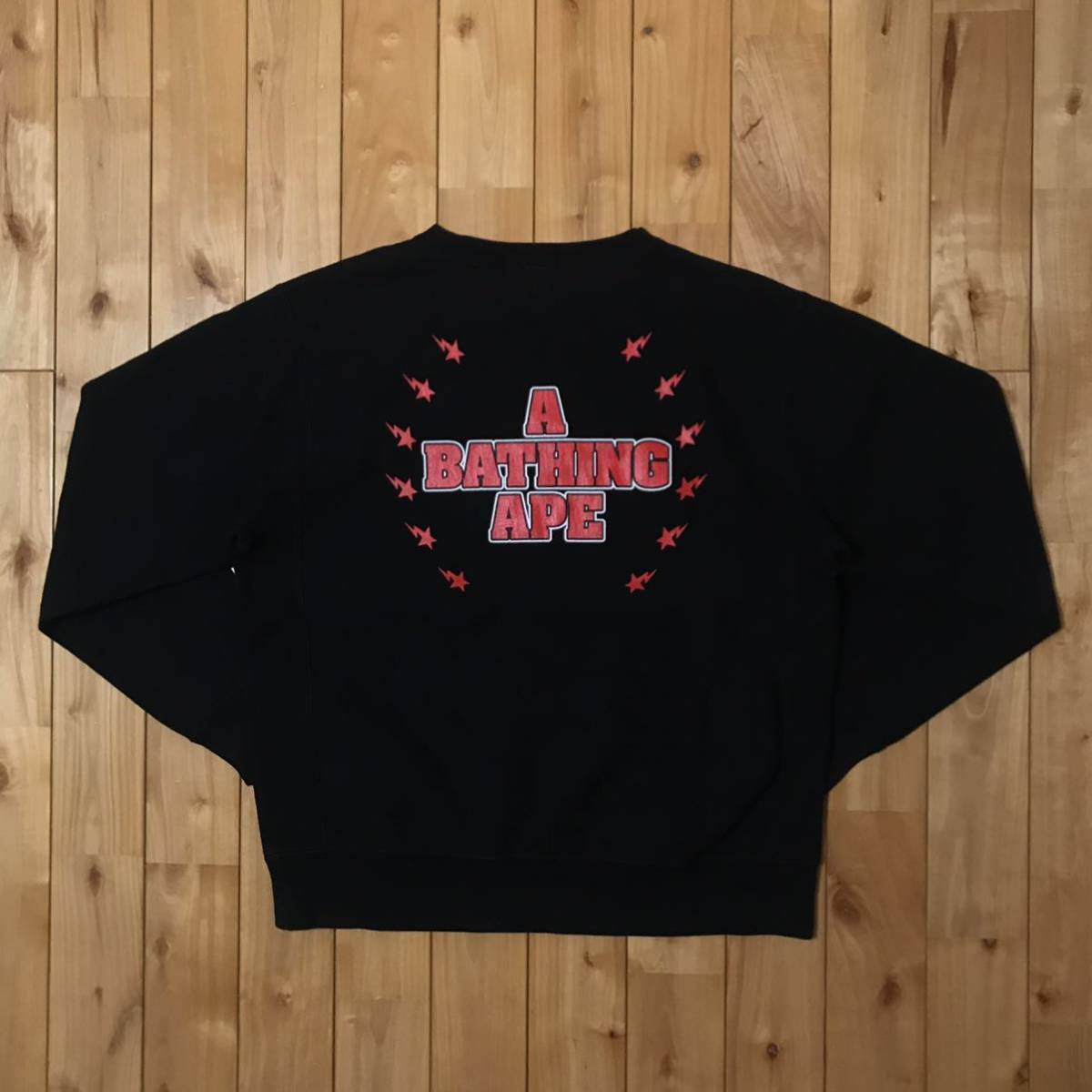 BAPE KISS logo long sleeve sweat shirt Black A Bathing Ape BAPE KISS logo long sleeve sweat shirt Black A Bathing Ape