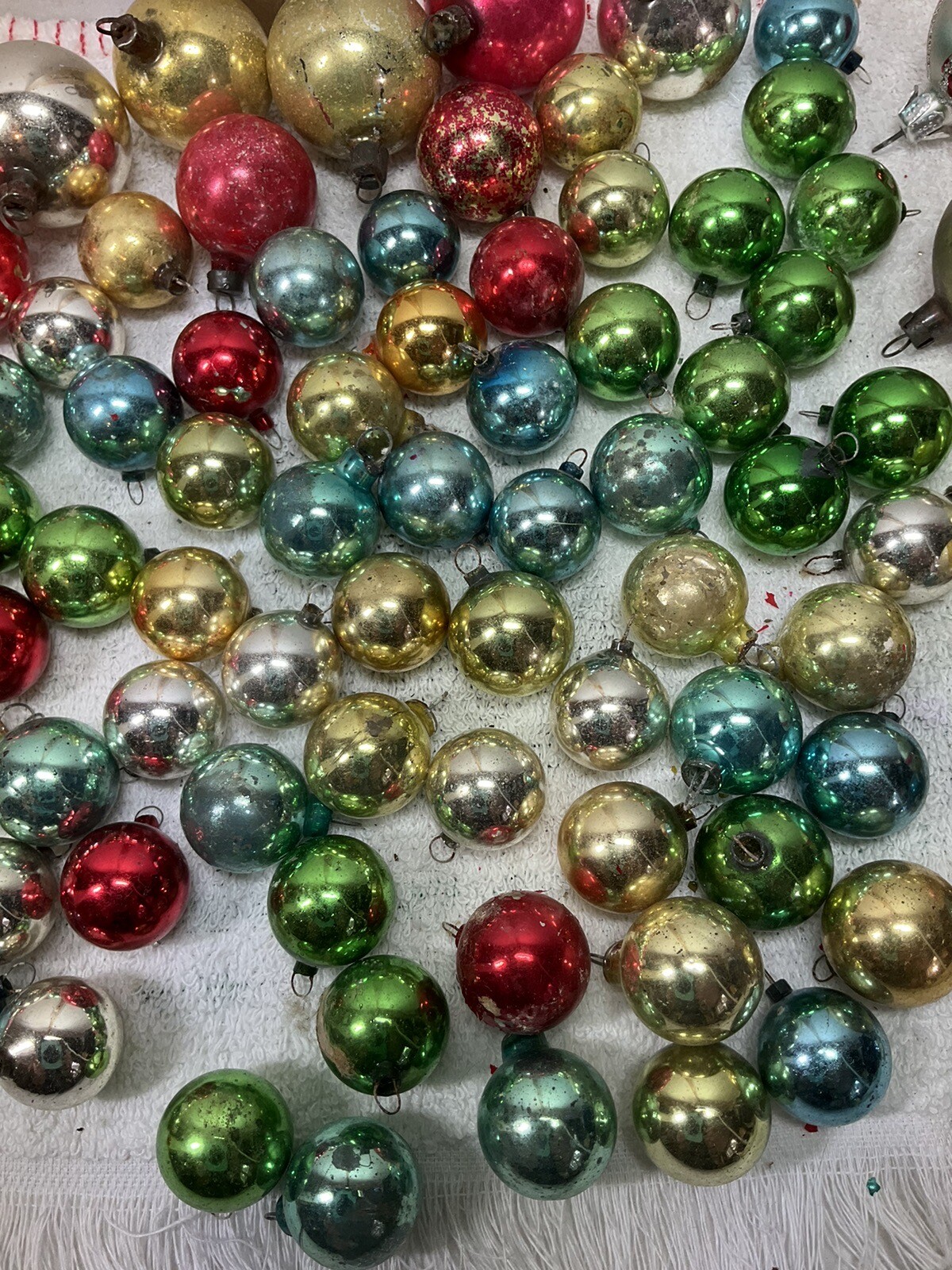 Vintage Small Mercury Glass Christmas Ornaments eBay