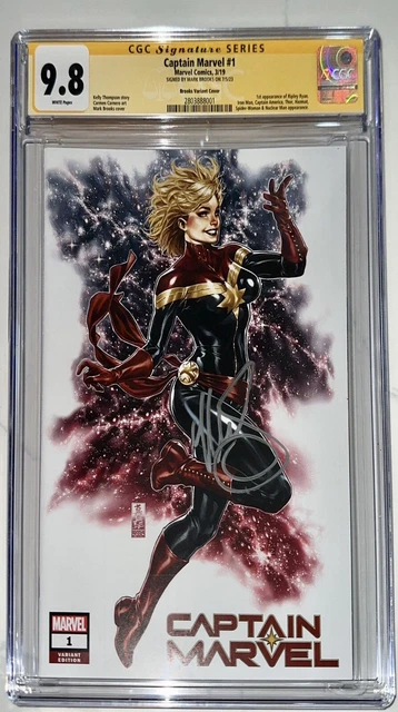 CAPTAIN MARVEL #1 BROOKS COVER CGC SS 9.8 SIGNED BY MARK BROOKS