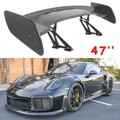 47'' Car Rear Trunk GT Racing Spoiler Wing Carbon For Porsche 911 991 718 Cayman