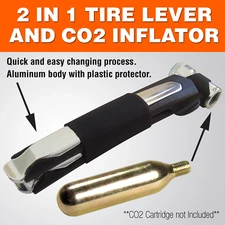 Zol 2 in 1 Aluminum CO2 and Tire Lever with Rim Protector