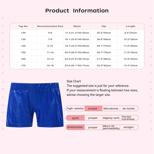Kids Girls Shorts Short Activewear Athletic Pants Cheerleading Uniform Costume - Picture 41 of 56