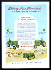 1951 JOHN DEERE TRACTORS ORIGINAL Vtg COLOR PRINT AD "M" Series Tractors