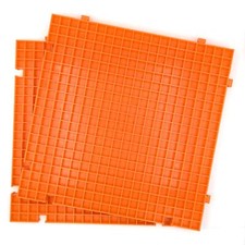 Stained Glass Cutting Mat Solid Bottom Plastic Grid Orange 2 Pack