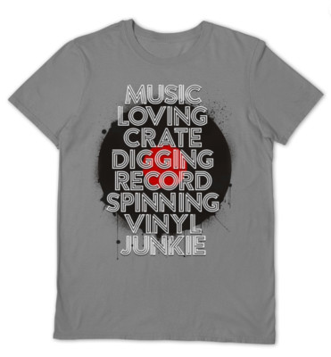 Music Loving Crate Digging Grey Small T Shirt NEW Merchandise clothing wearable