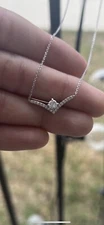 14k white gold diamond pendant necklace- Zales