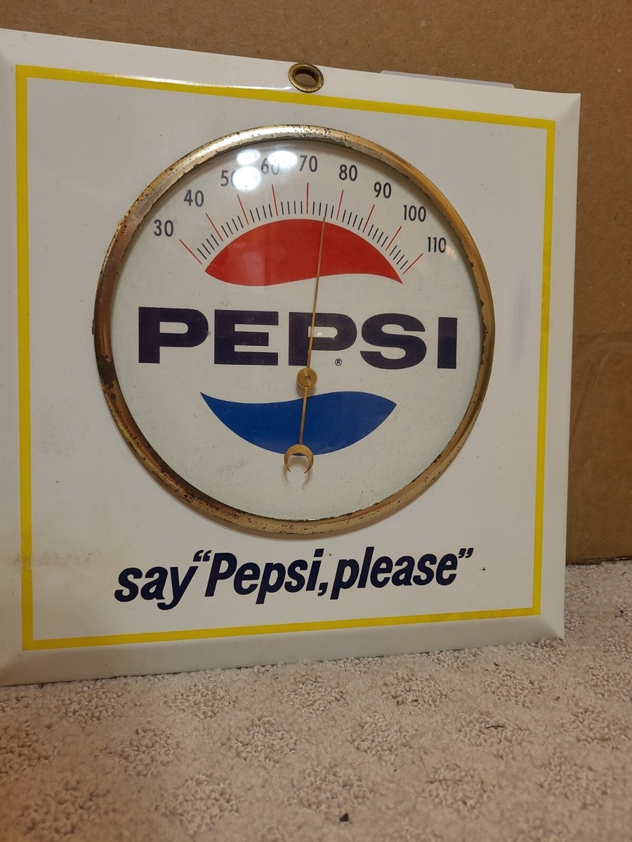 Say Pepsi Please Vintage Thermometer Permanent Sign And Display