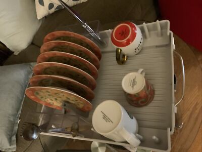Folded  Dish Drying Rack l Compact Drainer Tray Kitchen Wire Plate Storage