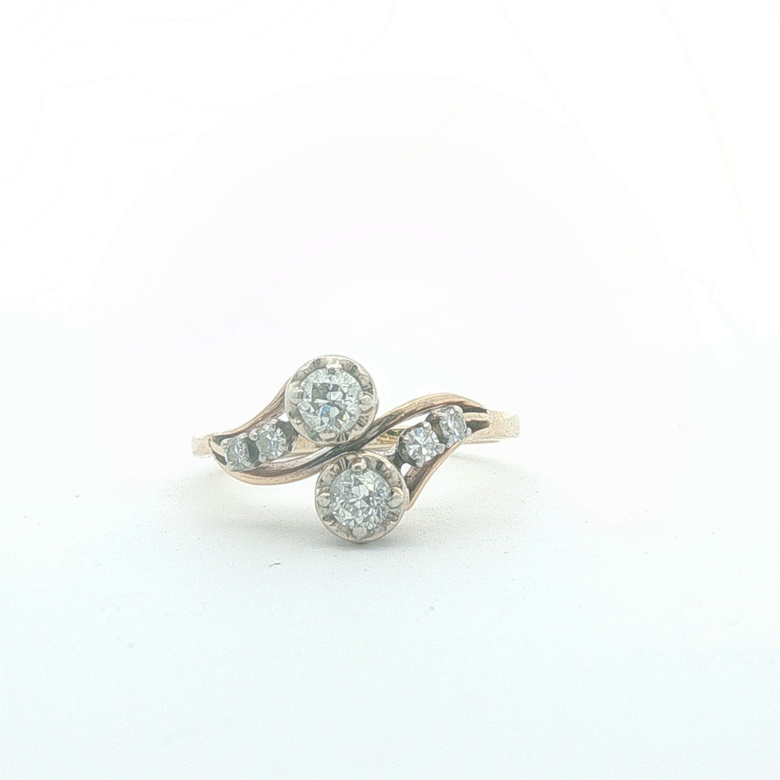 Vintage 13K-14K Yellow Gold Diamond Ring 0.44 cttw Sz 7.25
