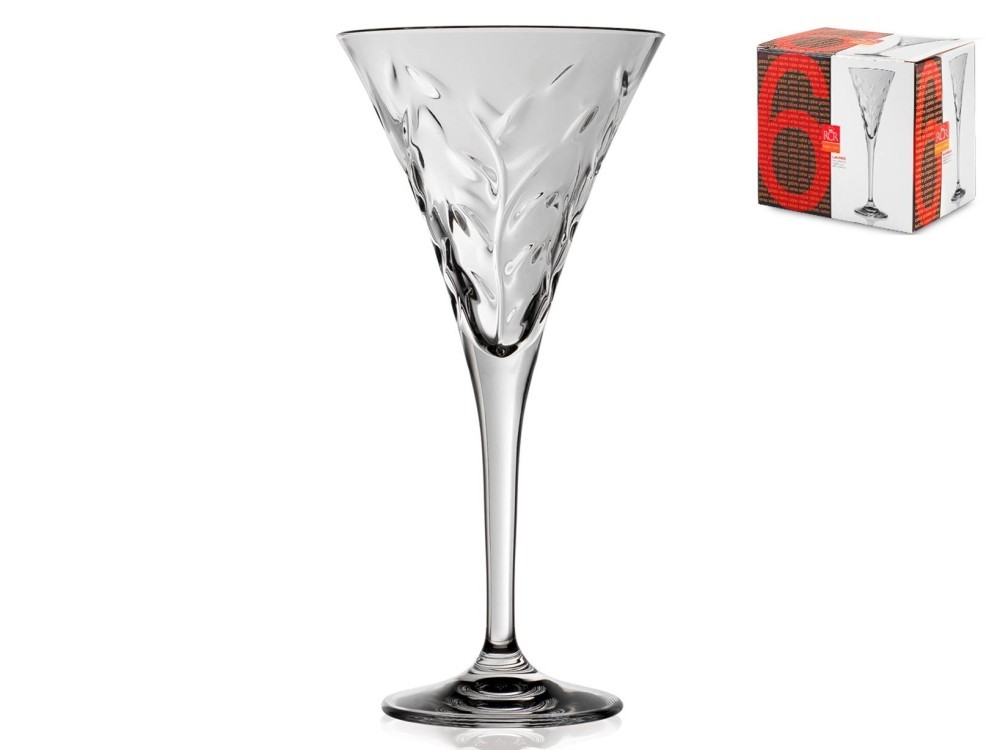 RCR Pack Of 6 Laurus Glass Goblets Water Cl 21