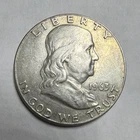 1963-D Franklin Half Dollar 50C Business Strike KM#199 90% Silver Coin