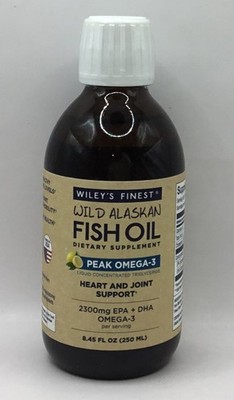 Wiley's Finest Wild Alaskan Lemon Fish Oil Peak EPA 2300mg 8.45fl.oz Exp 7/26