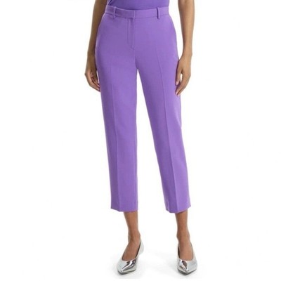 Theory Treeca 4 Admiral Crepe Tailored Crop Trousers Women's Size 0 Bright Peony