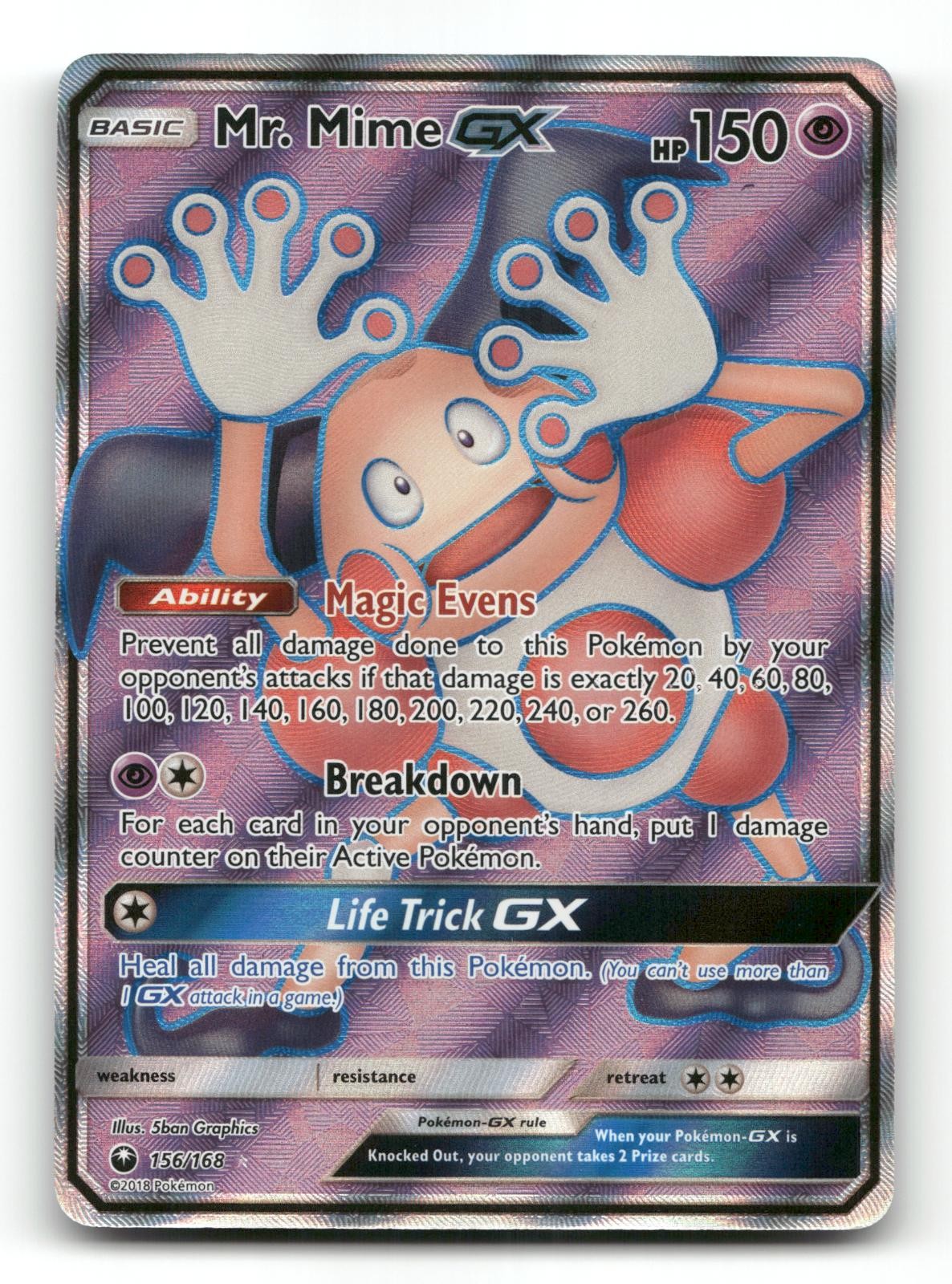 Mr. Mime GX 156/168 Holo - Celestial Storm - Pokemon Card NM/M