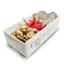 Foldable Kitchen Food Organizers and Storage Bins,Fruit Produce Saver with 2 ...