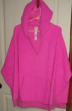 Victoria's Secret PINK Fleece Pullover Sherpa Hoodie Sweatshirt Pink XXL NWT
