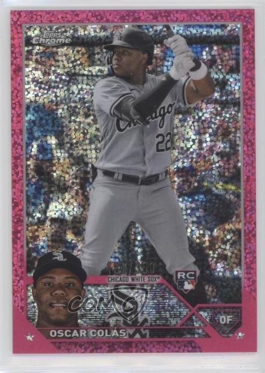 2023 Topps Chrome Magenta Speckle Refractor 181/350 Oscar Colas Colás #145 0nr3