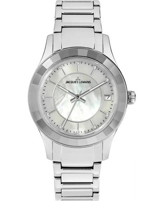 JACQUES LEMANS Women Analog Quartz Casual Watch Classic Dress Mother of Pearl Di