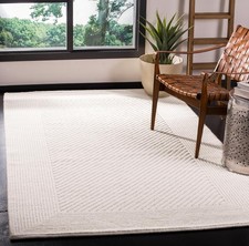 Natura Collection Area Rug - 5' x 8', Ivory, Handmade Wool, Ideal for High