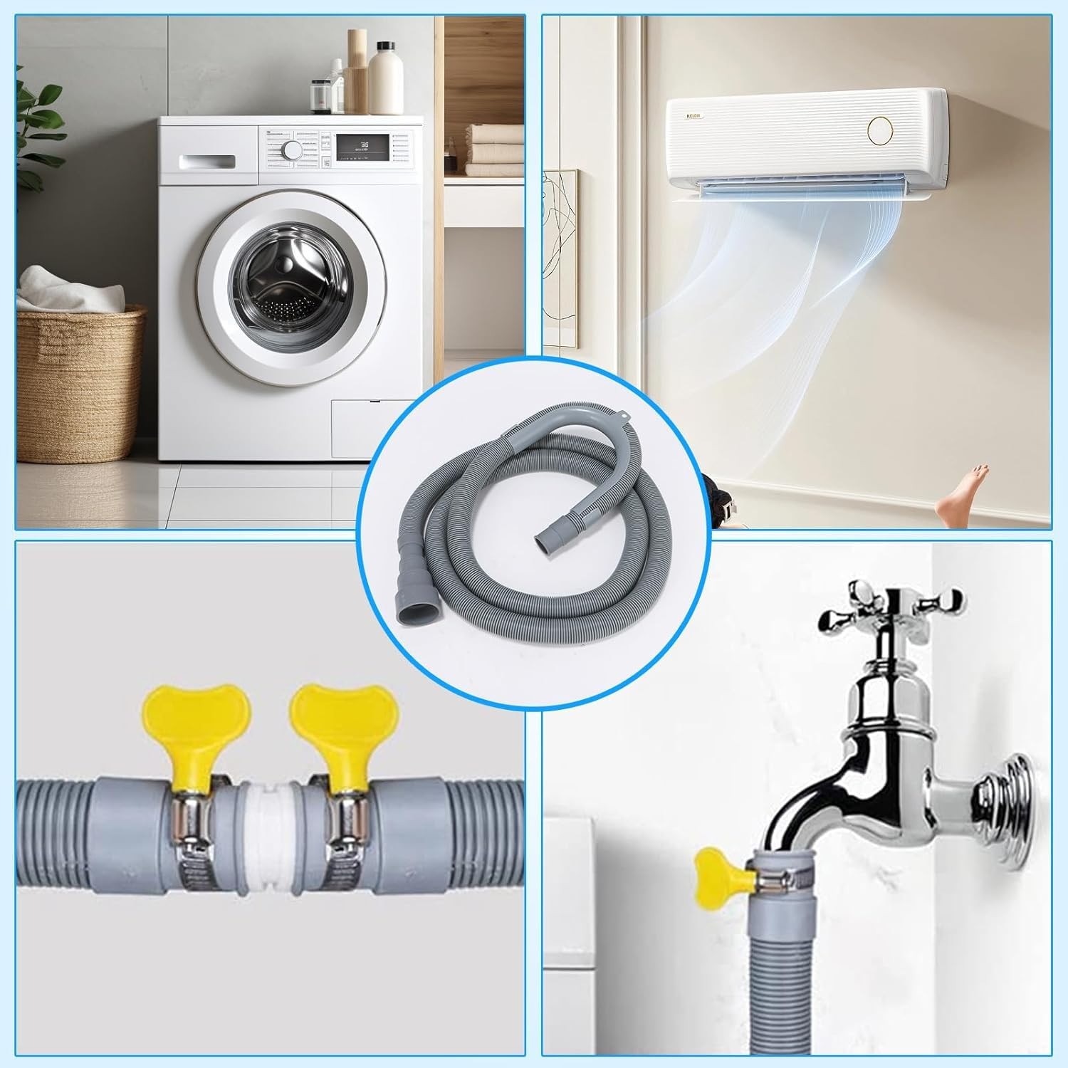 PinkCross Universal Washing Machine Drain Hose Extension, Flexible 6.5FT 