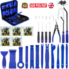 538Pcs Car Trim Removal Pry Tool Set Molding Panel Door Dash Interior Clip Kit
