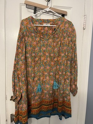 Natural Life Dara V-Neck Tunic Dress Size XL Boho Fairy  floral  Oversized