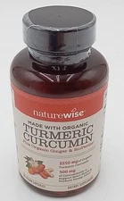NatureWise, Organic Turmeric Curcumin, 90 Vegan Capsules EXP:04/27