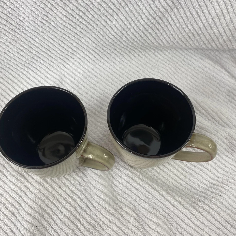 Conjunto de 2 canecas de café Pfaltzgraff Everyday Taos grés verde preto interior - Imagem 2 de 4