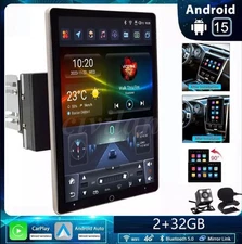 2 Din Android 15.0 Rotatable 10.1" Carplay Car Stereo Radio Player GPS Navi WIFI