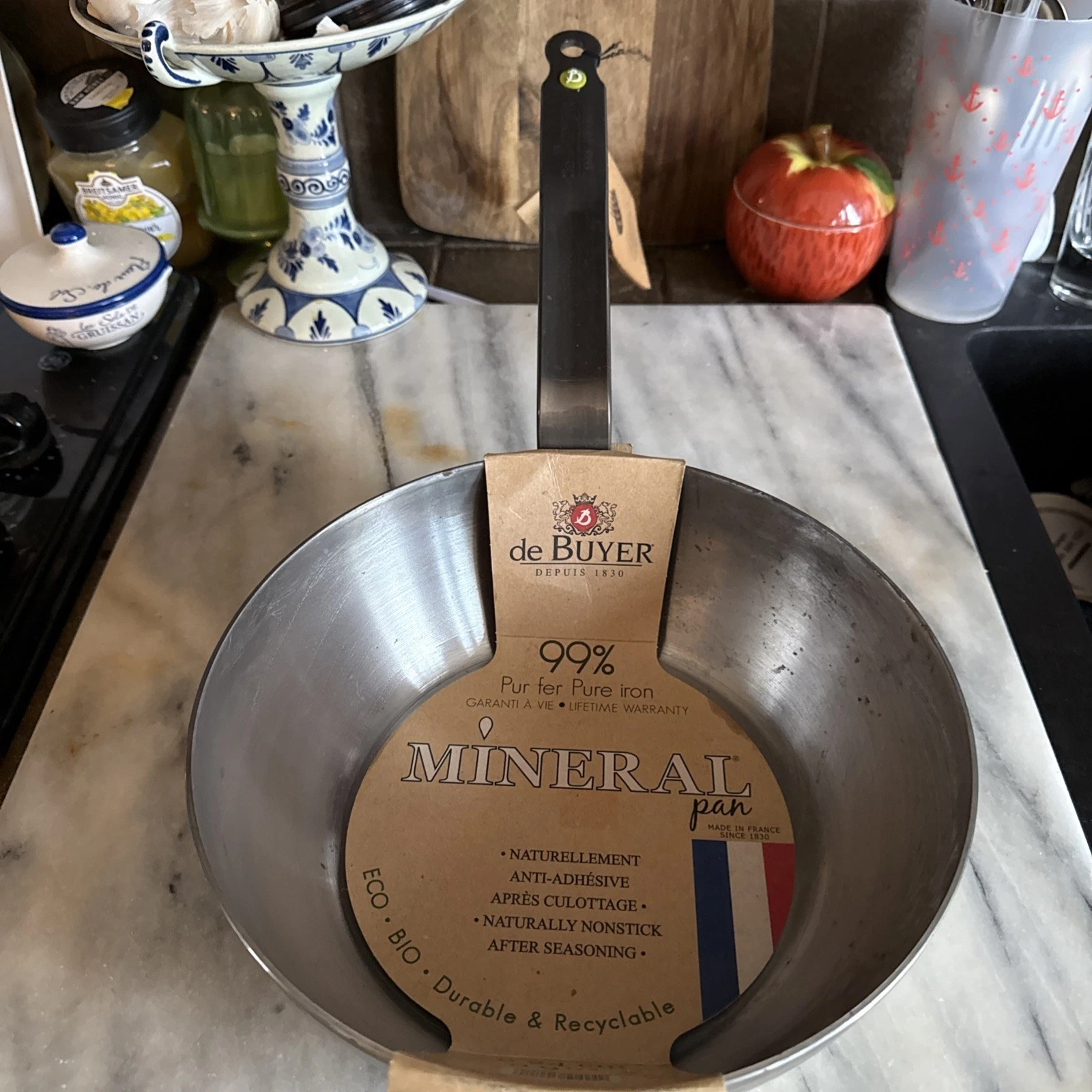 De Buyer MINERAL B Carbon Steel Fry Pan 9 1/2 24cm