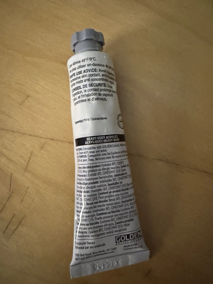 Golden Artist Heavy Body Acrylic Paint 2 Oz - Primary Magenta - Image 2 of 2