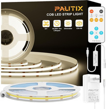 PAUTIX COB LED Strip Lights,Ul Listed Dotless LED Lights with RF Remote,32.8Ft N