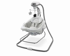 Graco DuetConnect LX Baby Swing Gray Portable Bouncer 6 Swing Speeds