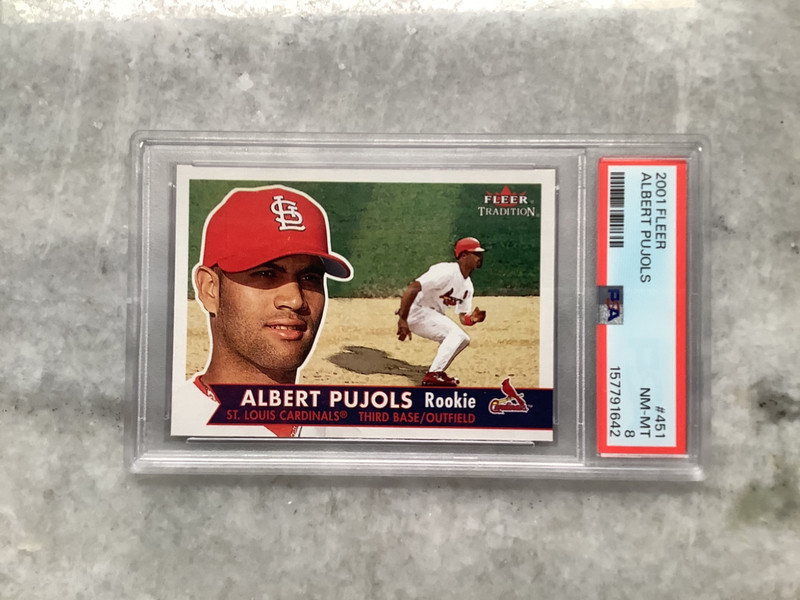 2001 Fleer Tradition - Albert Pujols #451 (RC) PSA 8