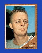 1962 Topps Set-Break #532 Dick Stigman EX-EXMINT *GMCARDS*
